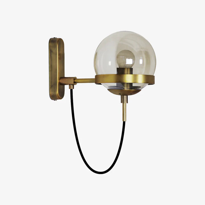 APPLIQUE MURALE LED MÉTAL ET BOULE EN VERRE