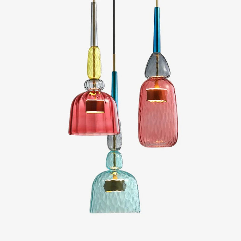 SUSPENSION DESIGN À LED EN VERRE COLORÉ ILLUMY