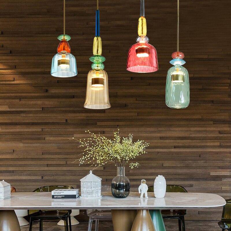 SUSPENSION DESIGN À LED EN VERRE COLORÉ ILLUMY