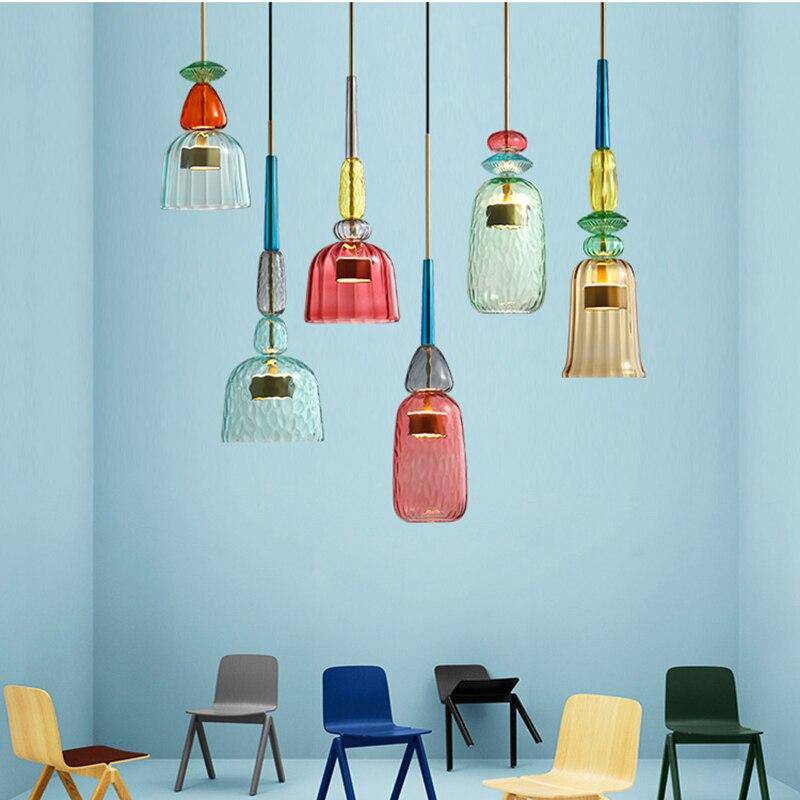 SUSPENSION DESIGN À LED EN VERRE COLORÉ ILLUMY