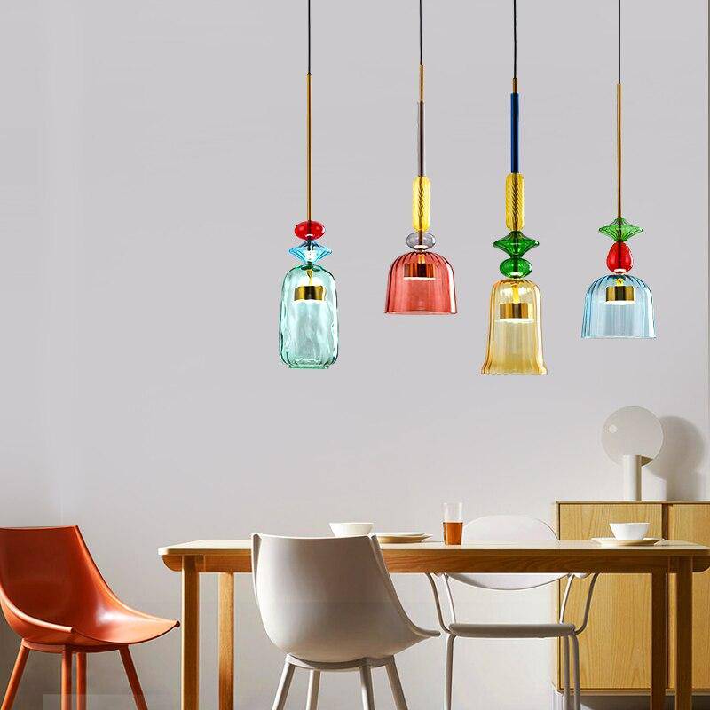 SUSPENSION DESIGN À LED EN VERRE COLORÉ ILLUMY