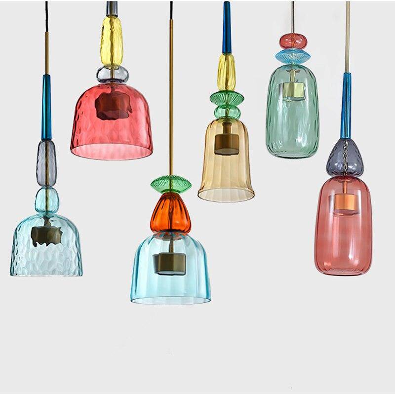 SUSPENSION DESIGN À LED EN VERRE COLORÉ ILLUMY